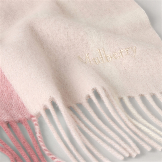 Mulberry Small Check Merino Wool Scarf Pink Scrumpy-Crumpet